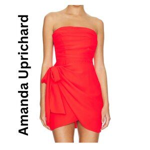 Amanda Uprichard Saretha Strapless Dress Red Size Small